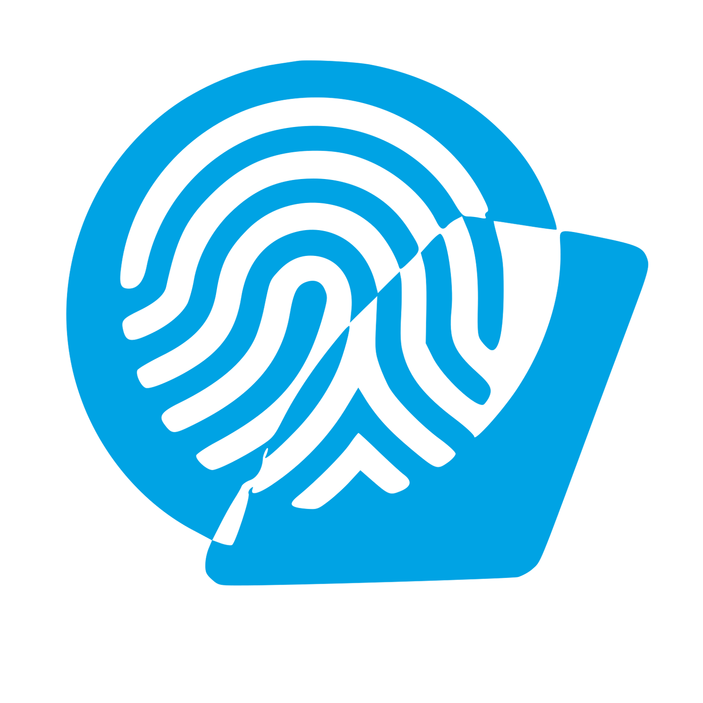 Layered Overlap Fingerprint Logo #00a3e4