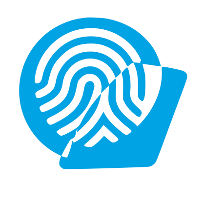 Layered Overlap Fingerprint Logo #00a3e4