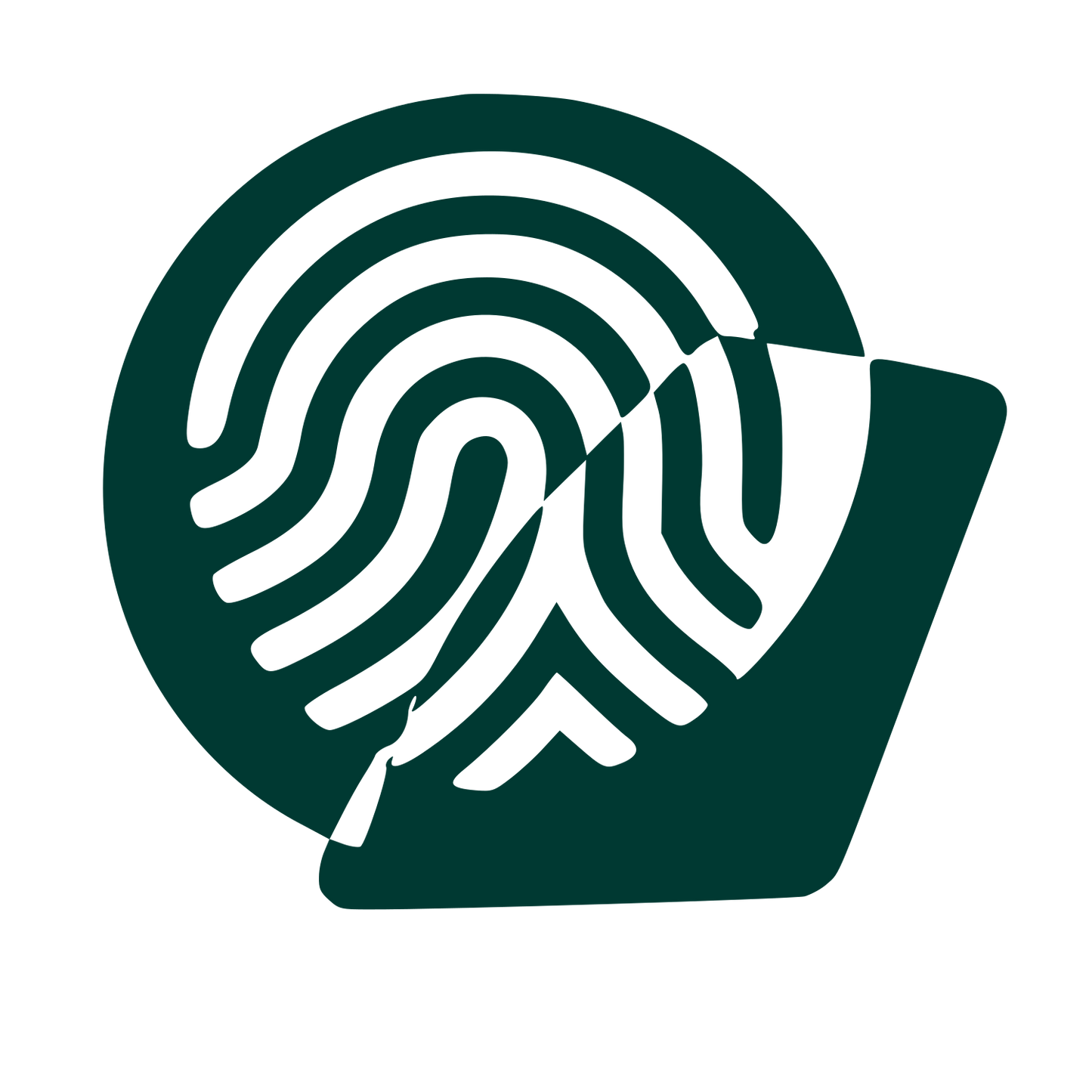 Layered Overlap Fingerprint Logo #003932