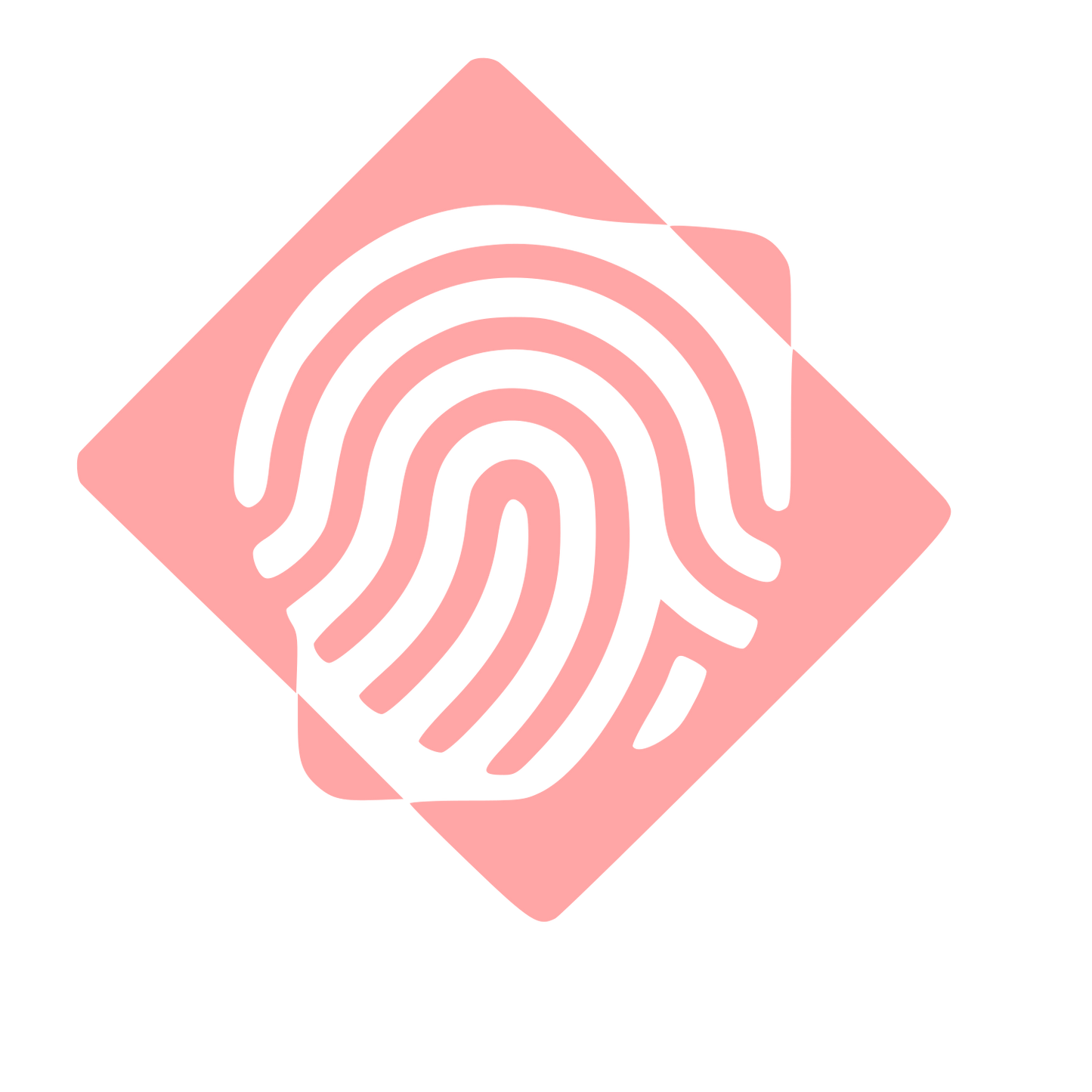 Fingerprint Diamond Overlap Logo #ffa6a6