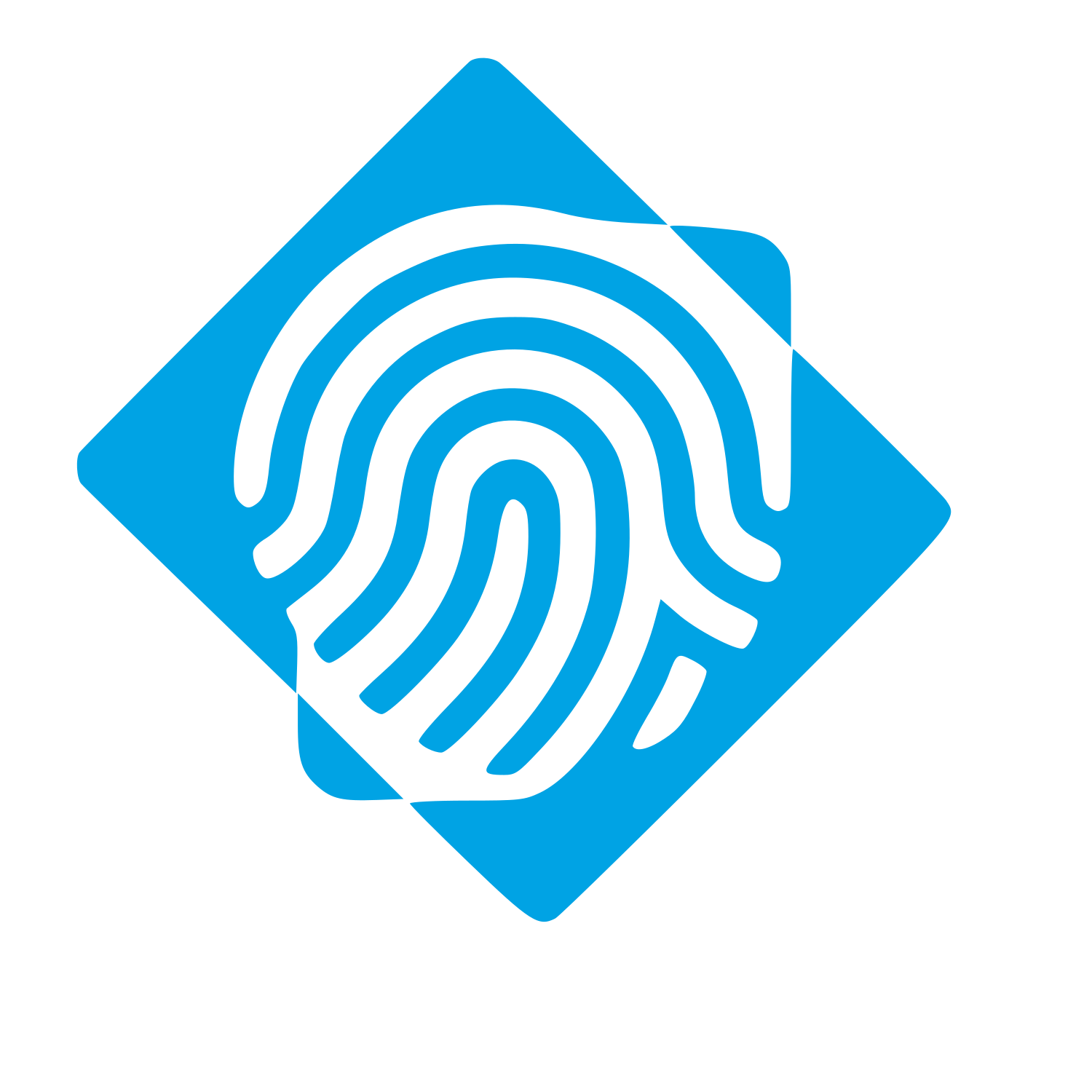 Fingerprint Diamond Overlap Logo #00a3e4