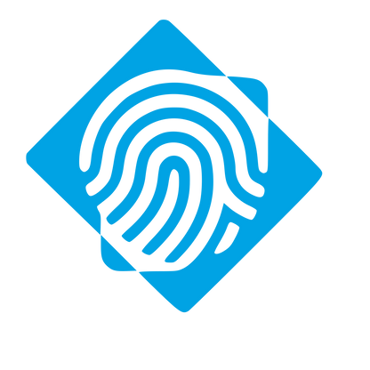 Fingerprint Diamond Overlap Logo #00a3e4