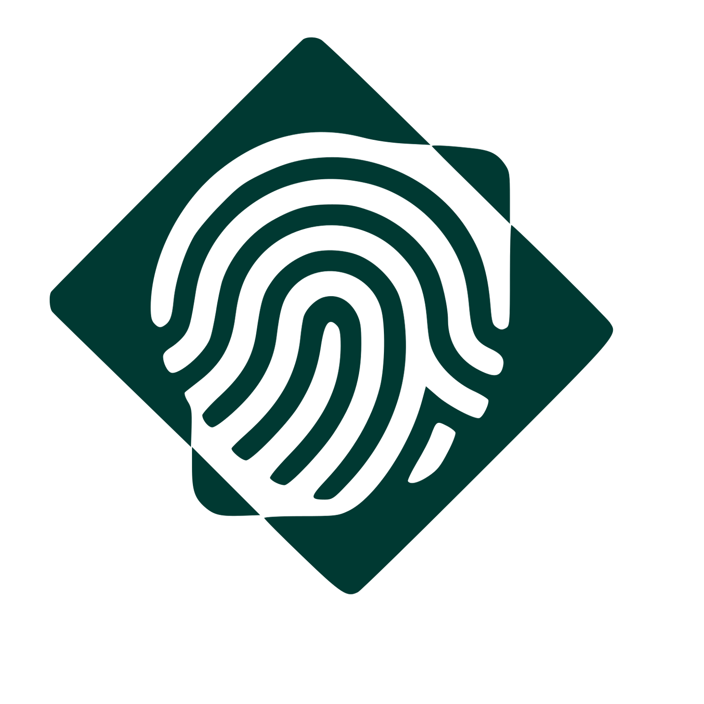 Fingerprint Diamond Overlap Logo #003932