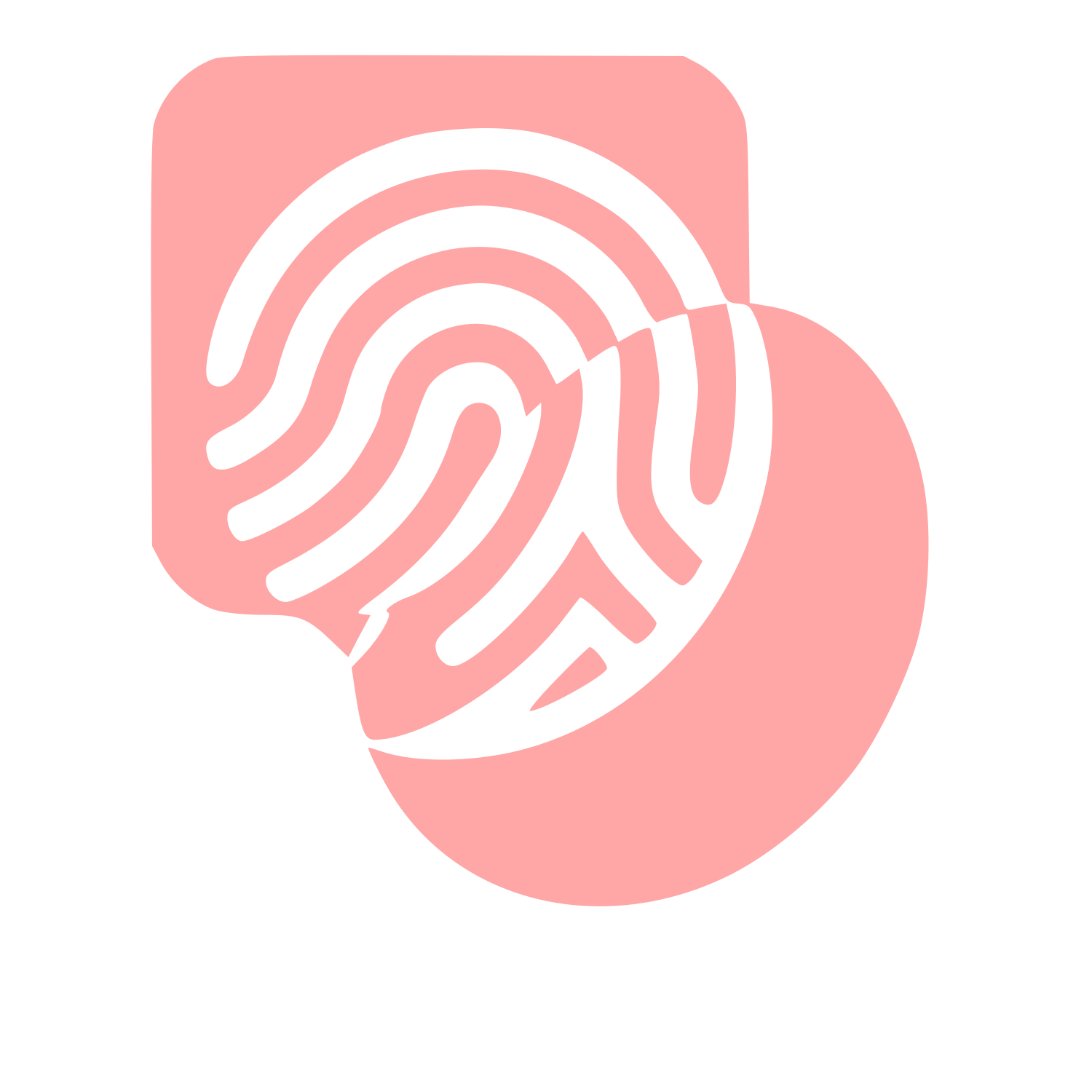Layered Overlap Fingerprint Logo #ffa6a6