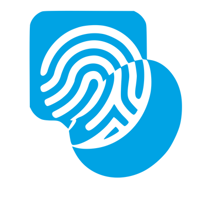 Layered Overlap Fingerprint Logo #00a3e4