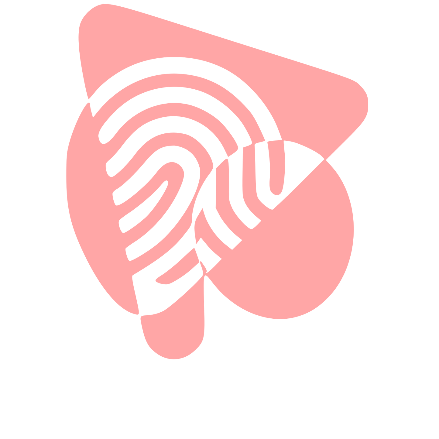 Fingerprint Play Button Logo #ffa6a6