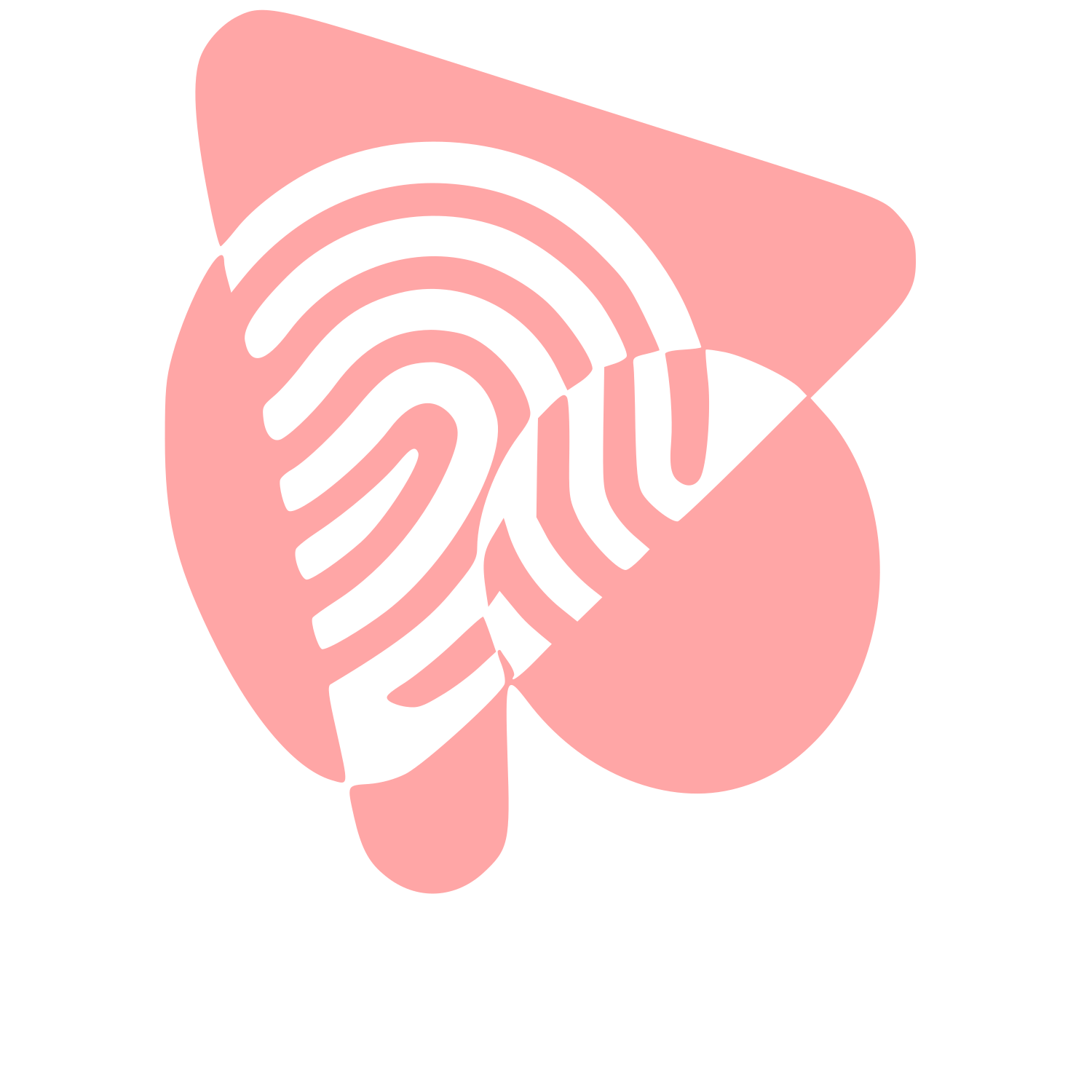 Fingerprint Play Button Logo #ffa6a6