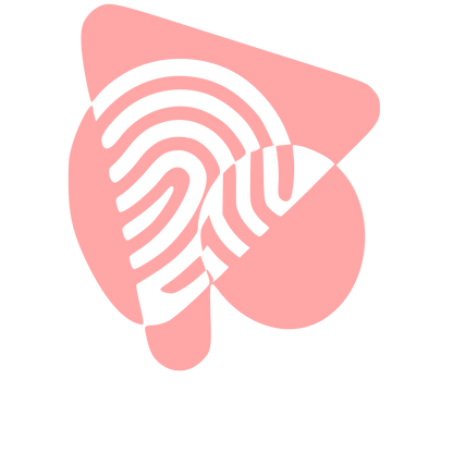 Fingerprint Play Button Logo #ffa6a6