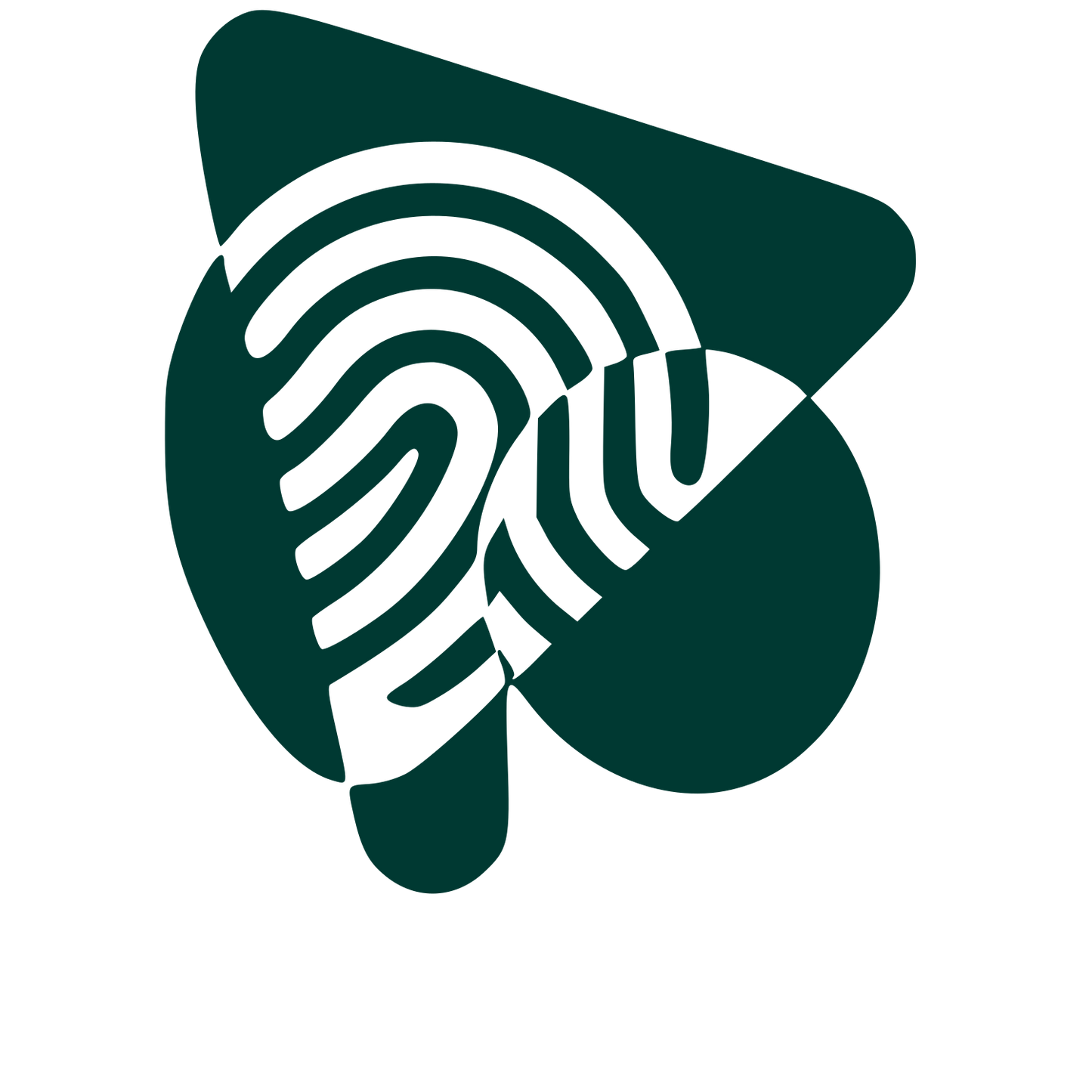Fingerprint Play Button Logo #003932