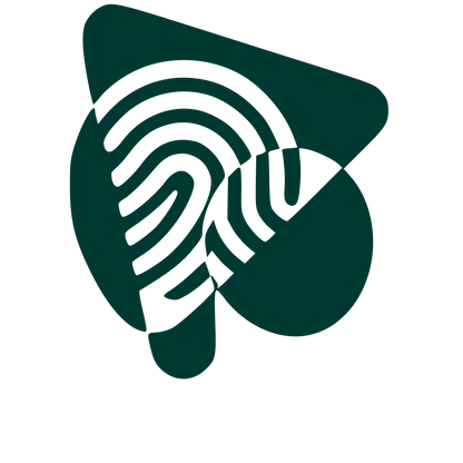 Fingerprint Play Button Logo #003932