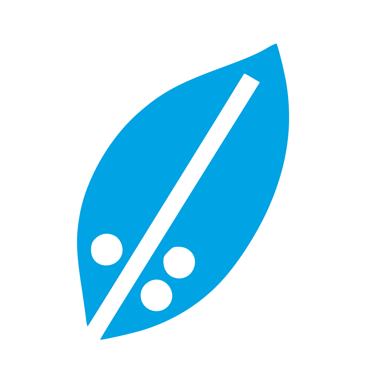 Bubble Tea Leaf Logo #00a3e4