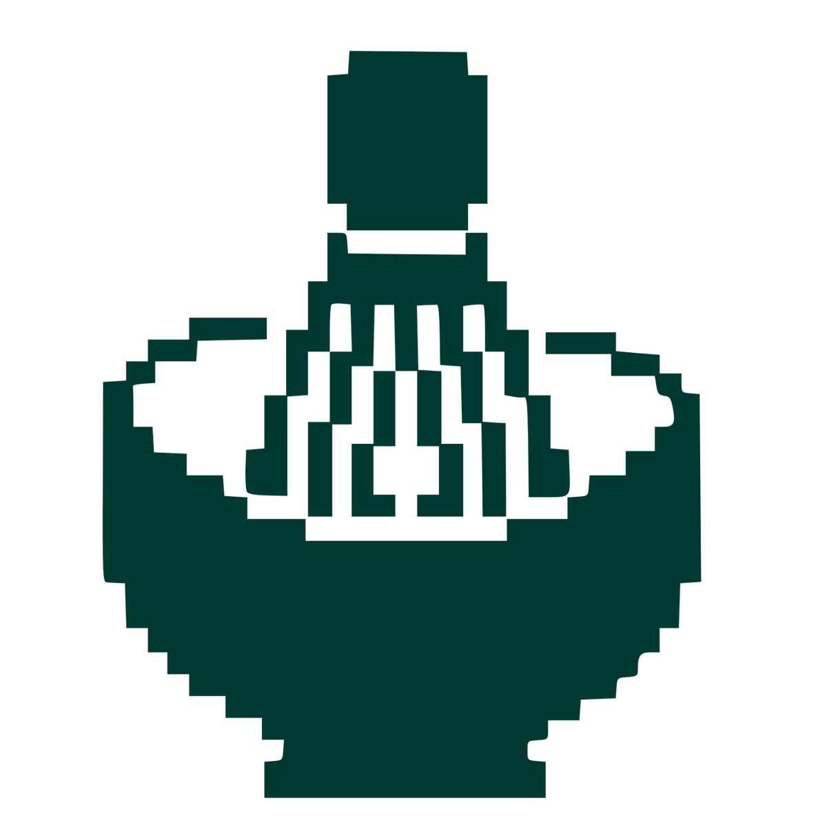 Pixel Matcha Bowl Logo #003932