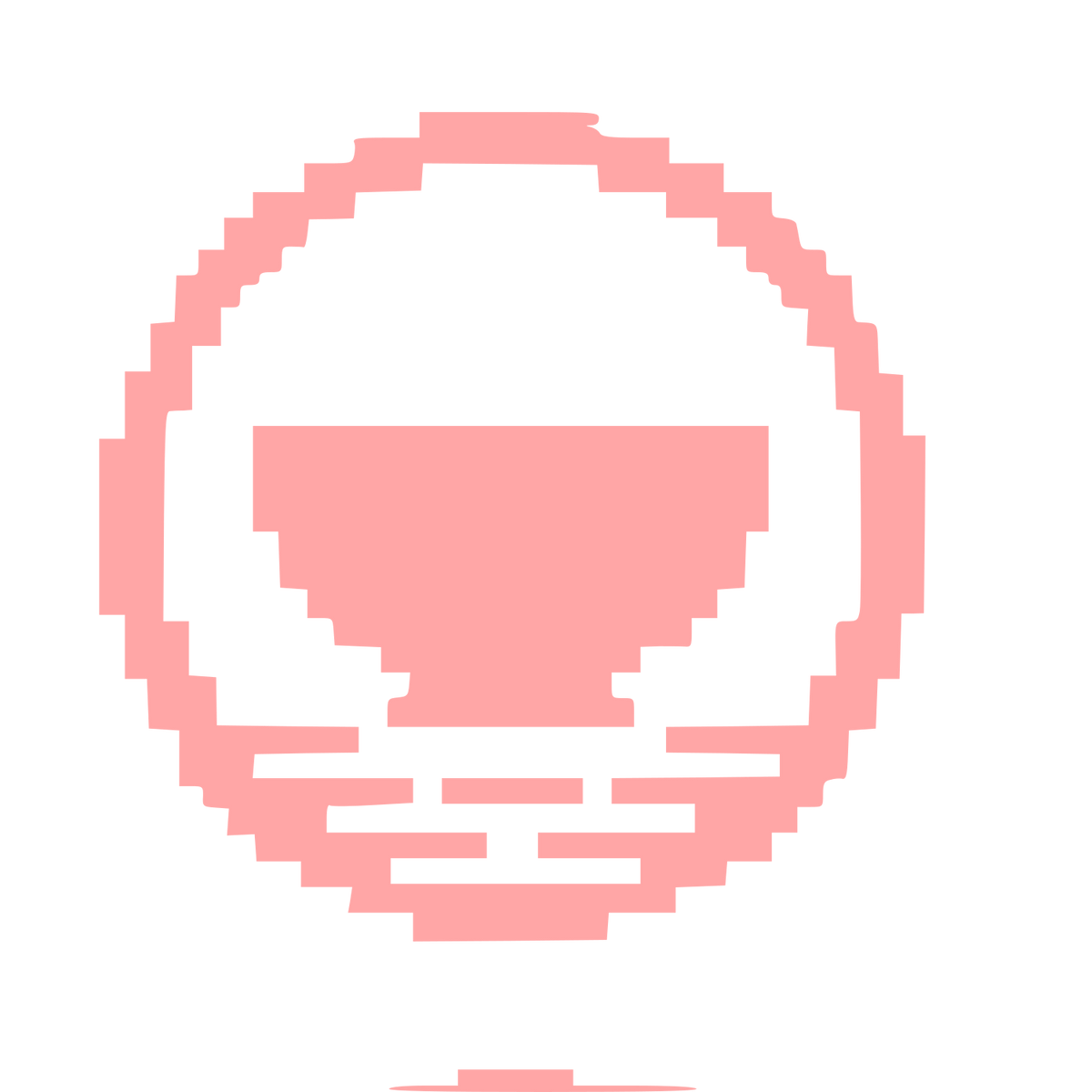 Pixel Matcha Bowl Logo #ffa6a6