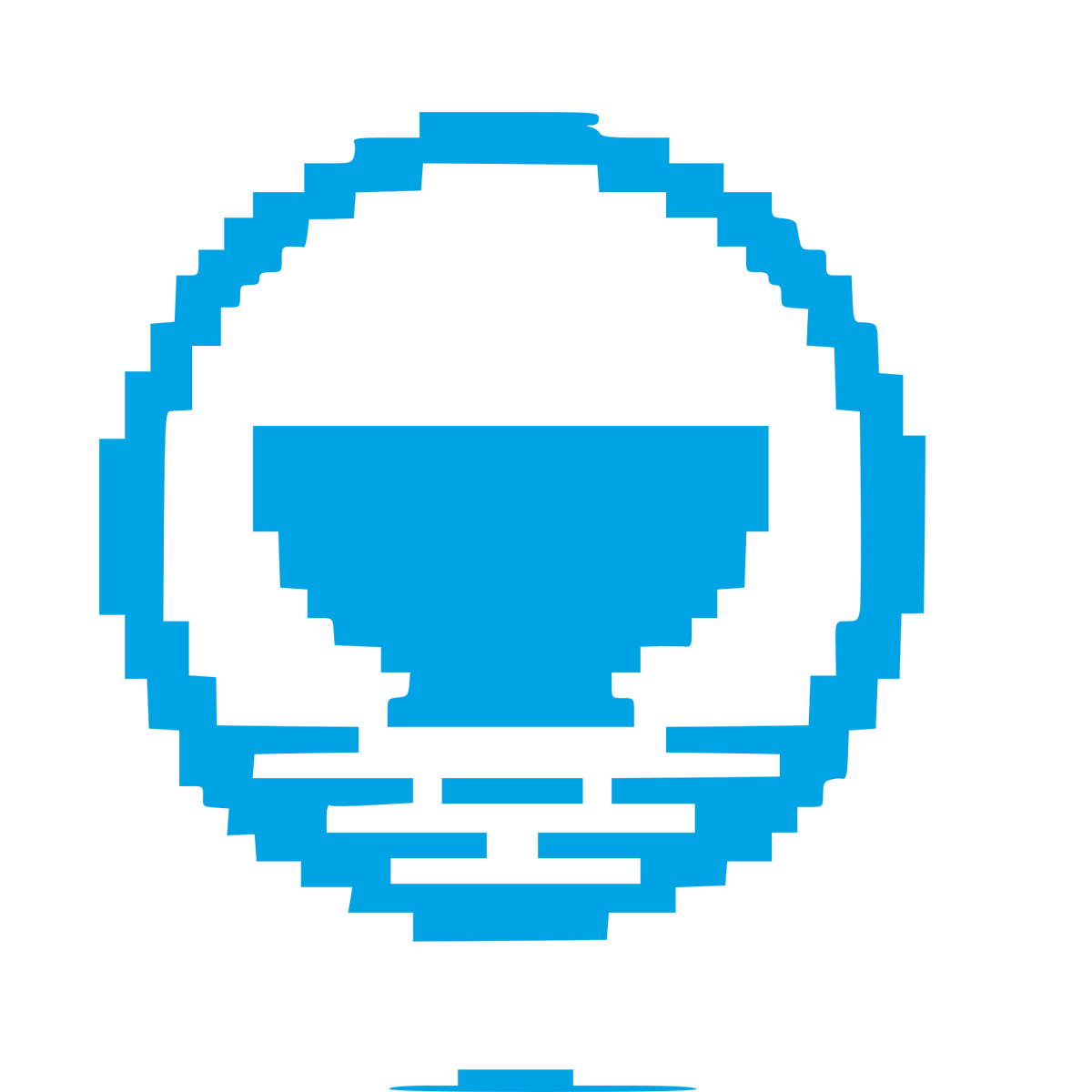 Pixel Matcha Bowl Logo #00a3e4