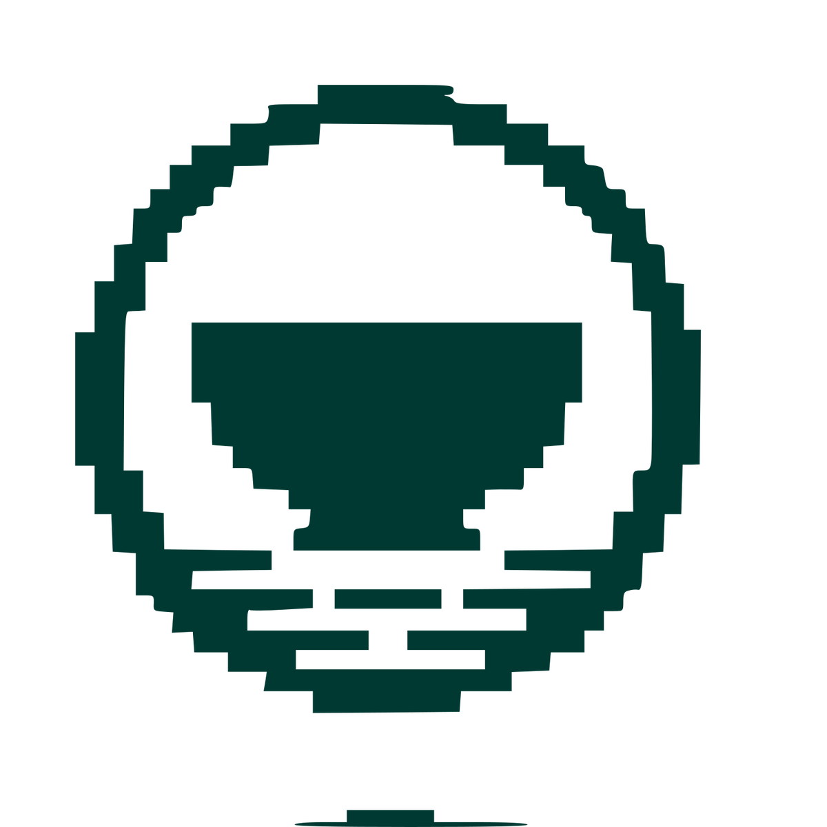 Pixel Matcha Bowl Logo #003932