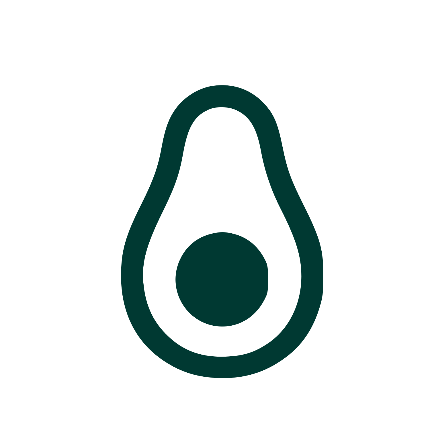 Monoline Avocado Logo #003932