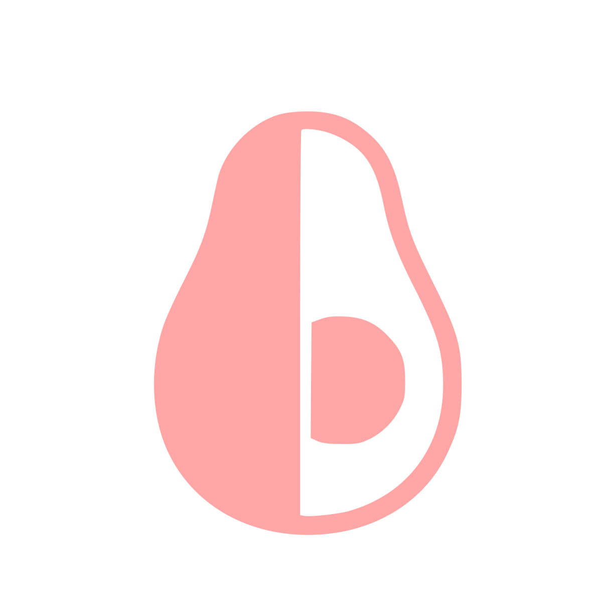 Split Avocado Half Logo #ffa6a6
