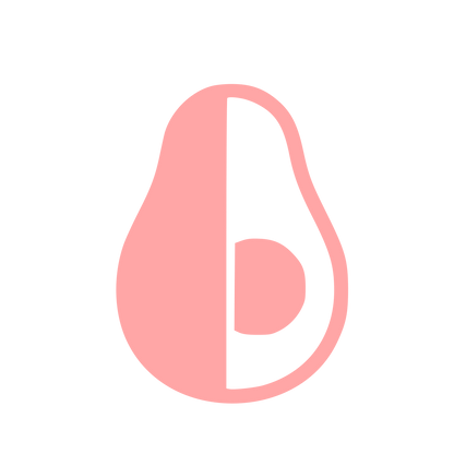 Split Avocado Half Logo #ffa6a6