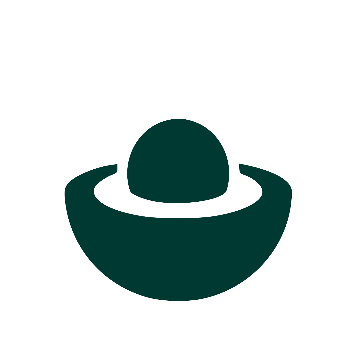 Avocado Half Cross Section Logo #003932