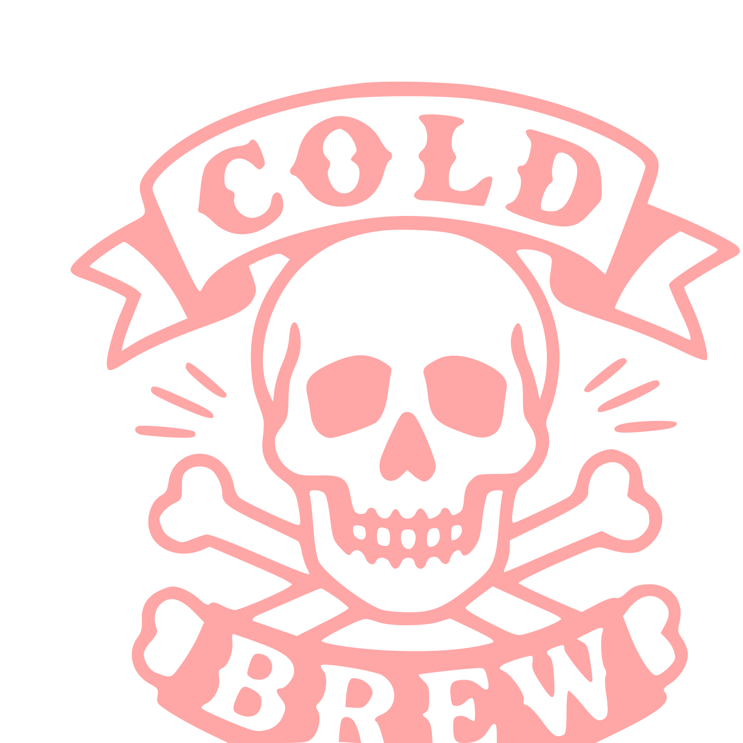 Cold Brew Skull Crossbones Logo #ffa6a6