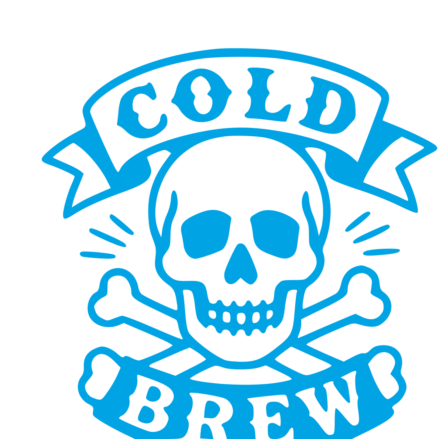 Cold Brew Skull Crossbones Logo #00a3e4
