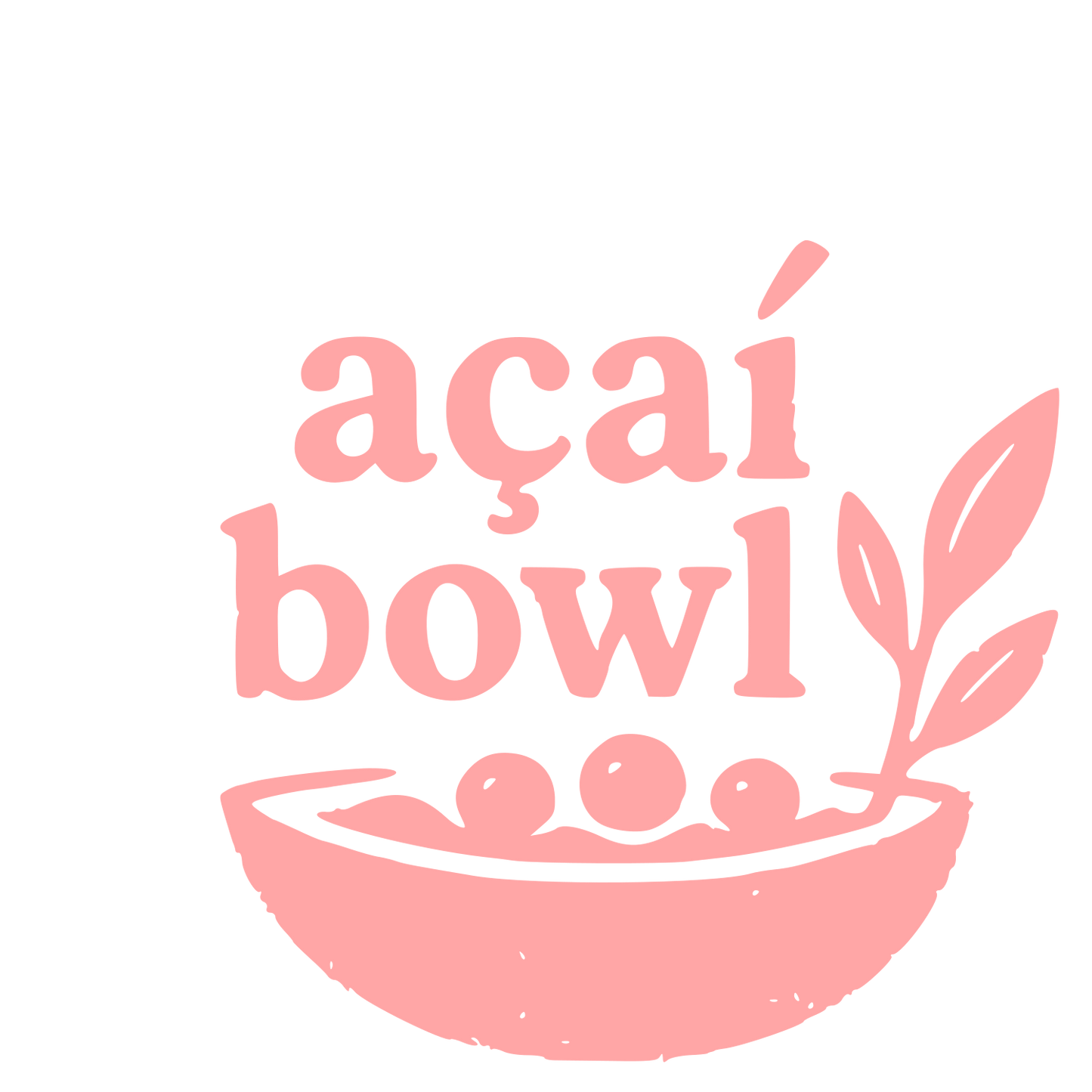 Acai Bowl Plant Logo #ffa6a6