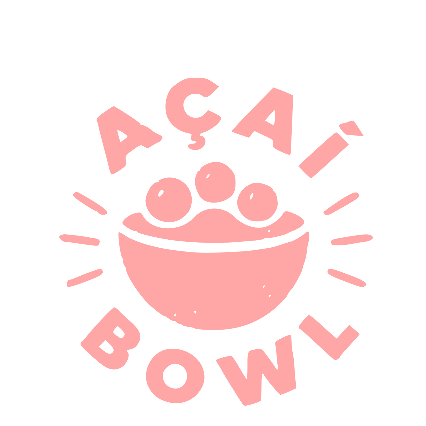Açaí Bowl Badge Logo #ffa6a6