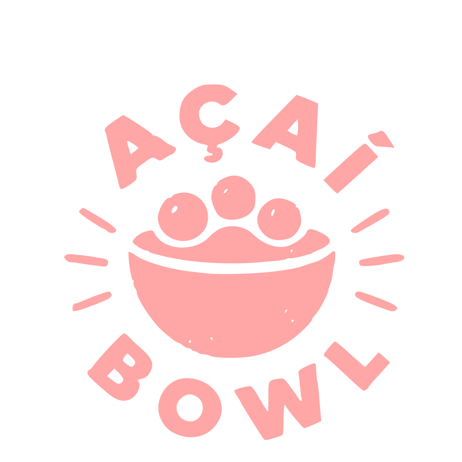 Açaí Bowl Badge Logo #ffa6a6