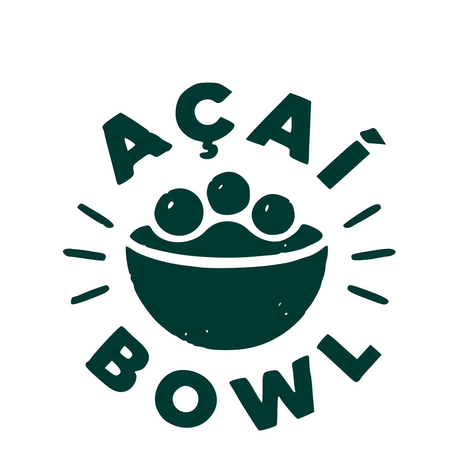 Açaí Bowl Badge Logo #003932