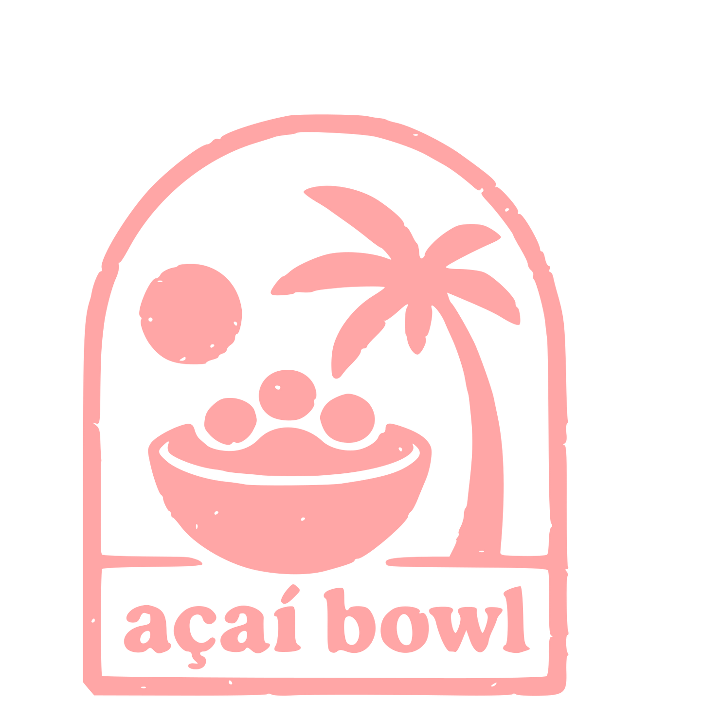 Acai Bowl Palm Tree Logo #ffa6a6