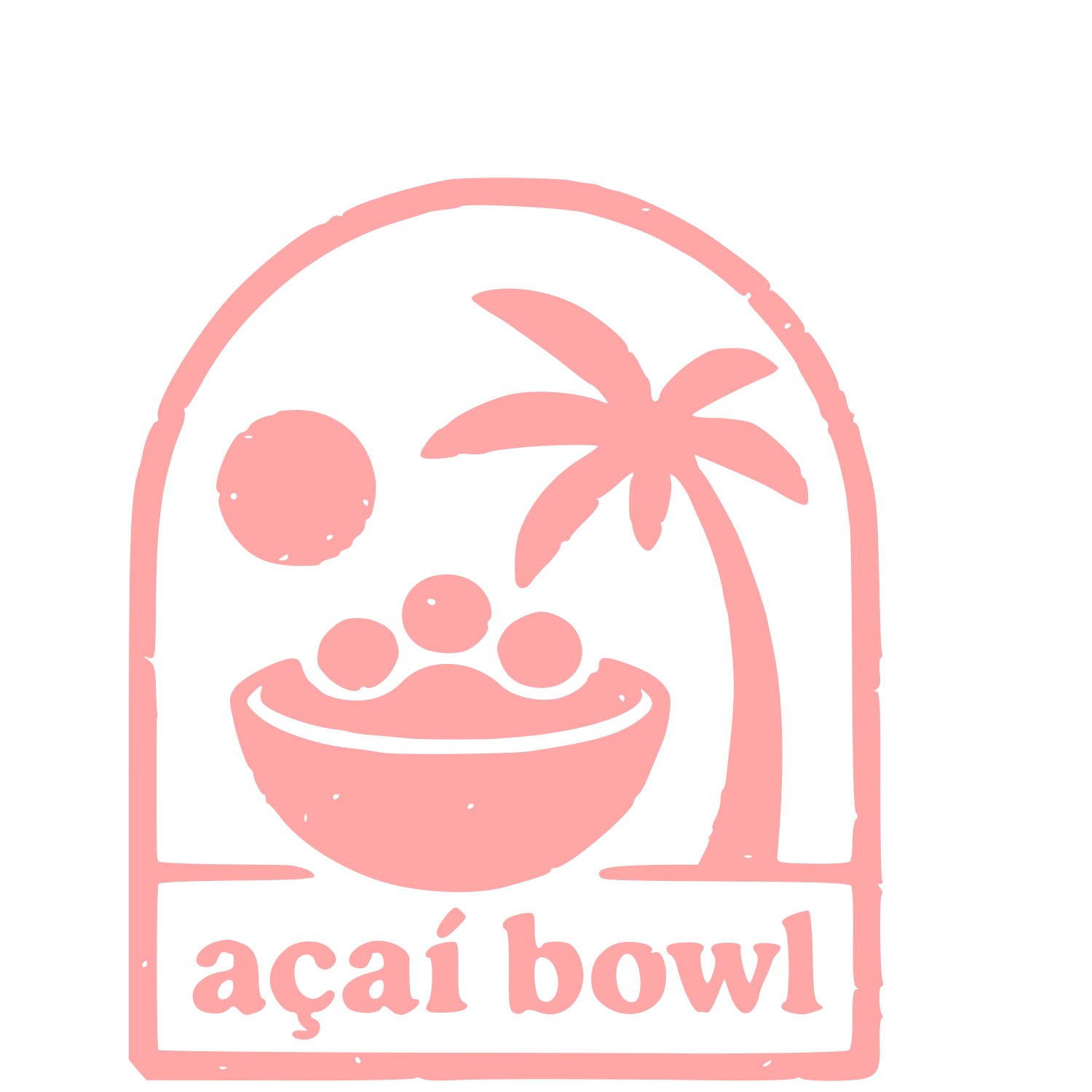 Acai Bowl Palm Tree Logo #ffa6a6