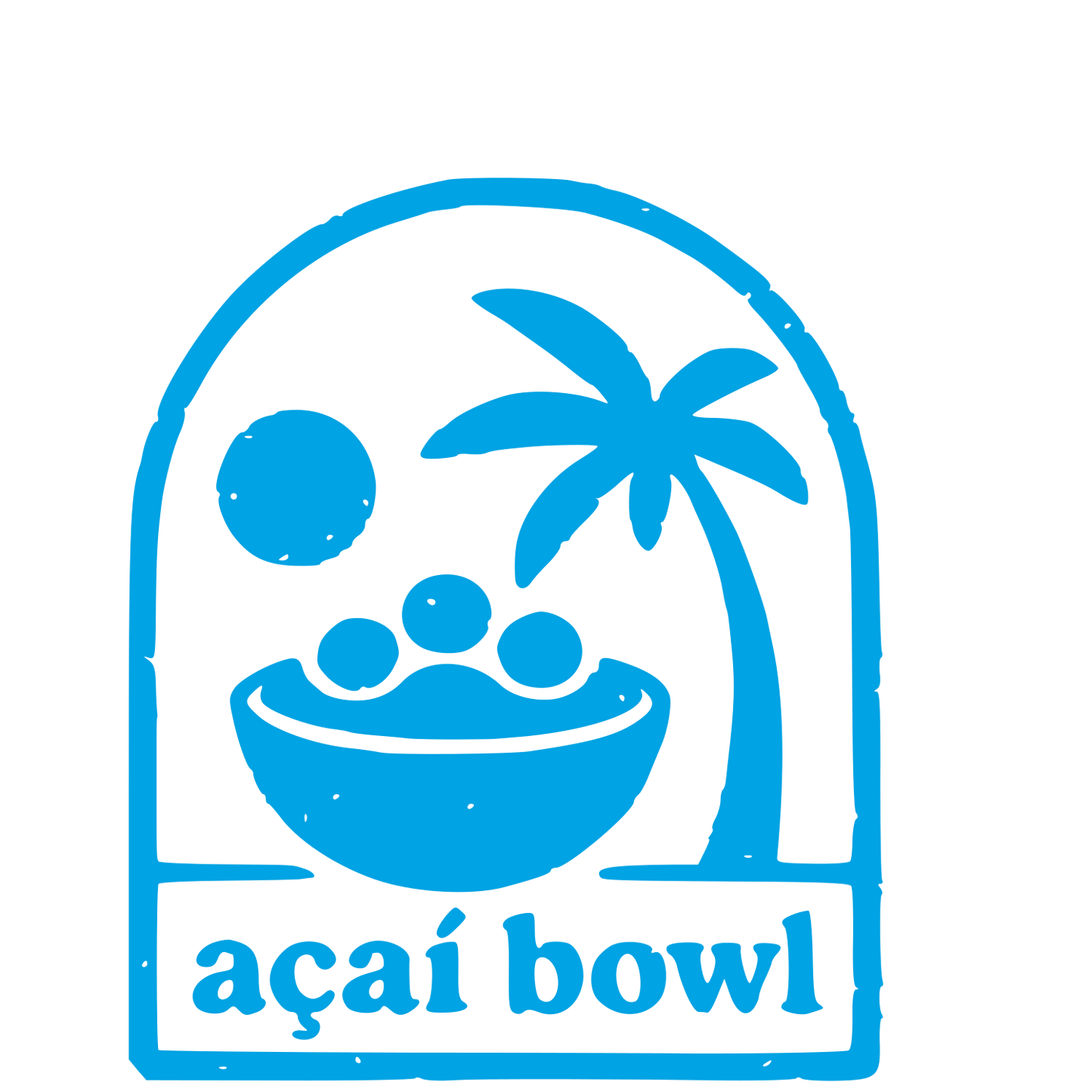 Acai Bowl Palm Tree Logo #00a3e4
