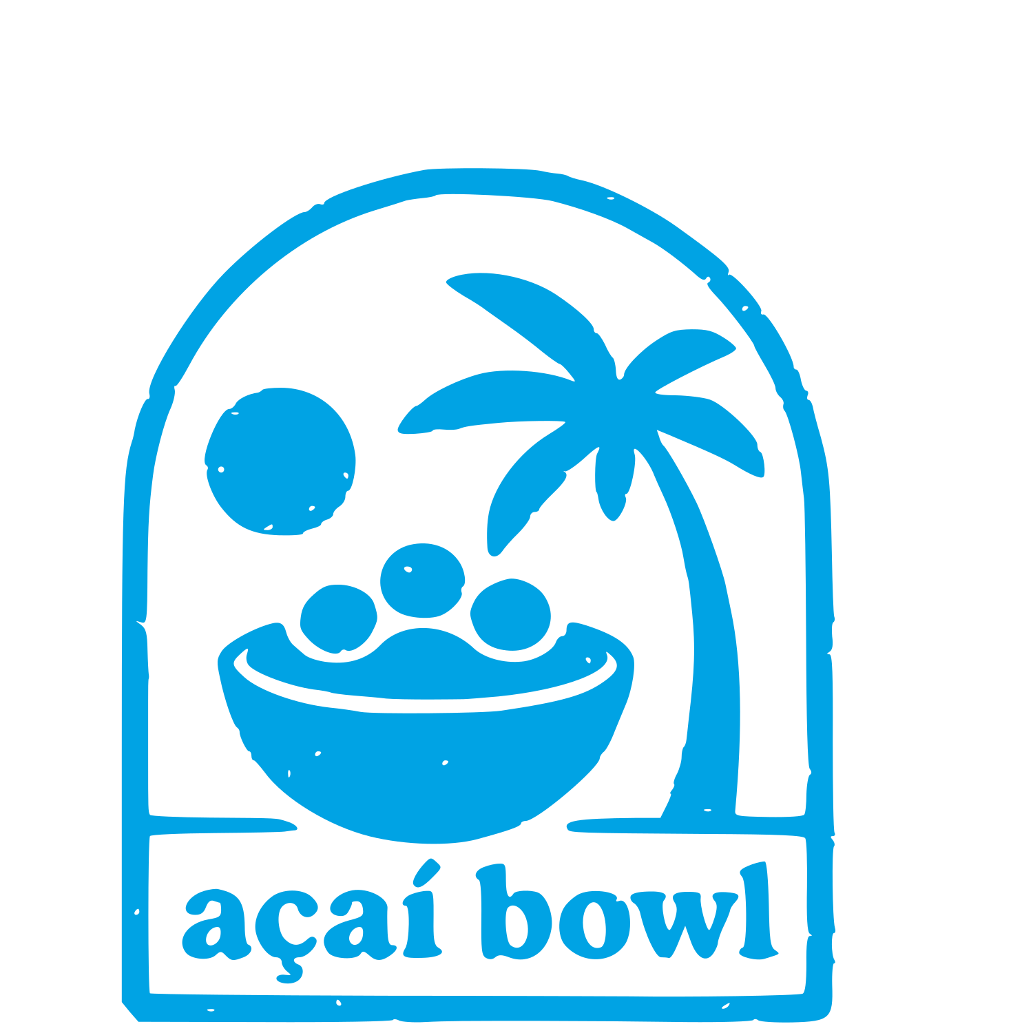 Acai Bowl Palm Tree Logo #00a3e4