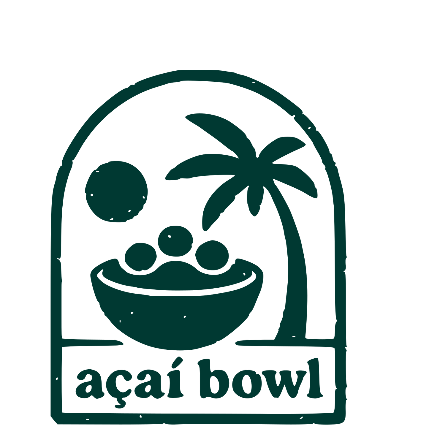 Acai Bowl Palm Tree Logo #003932