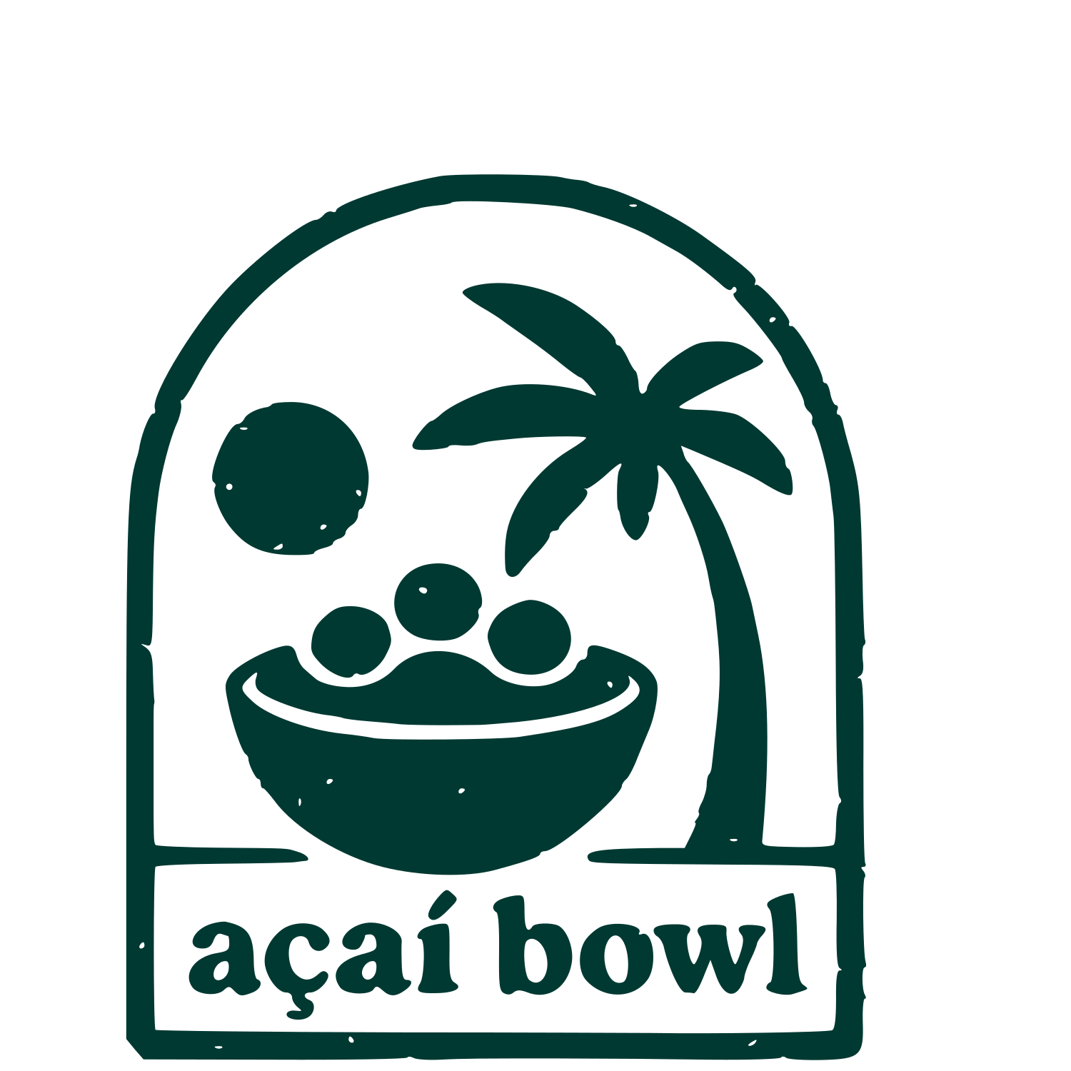 Acai Bowl Palm Tree Logo #003932