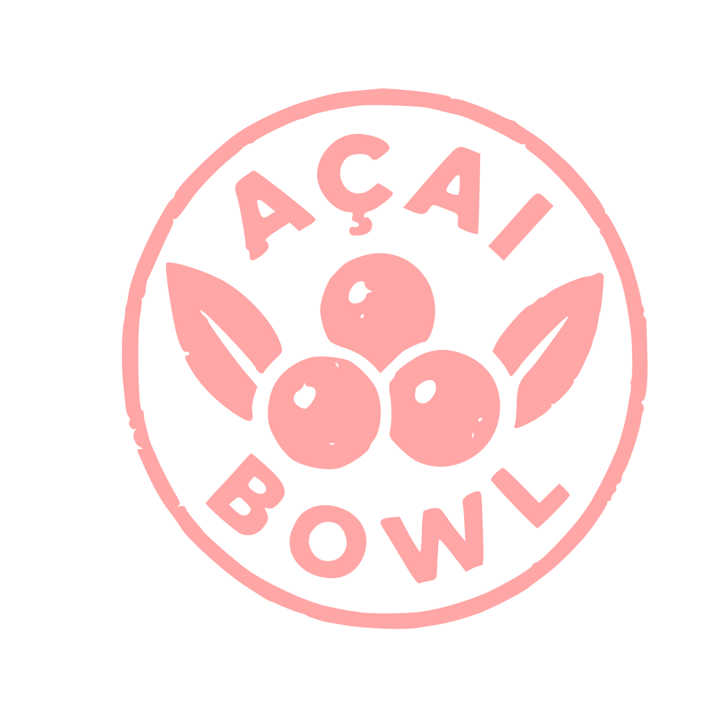 Açaí Bowl Circle Badge Logo #ffa6a6