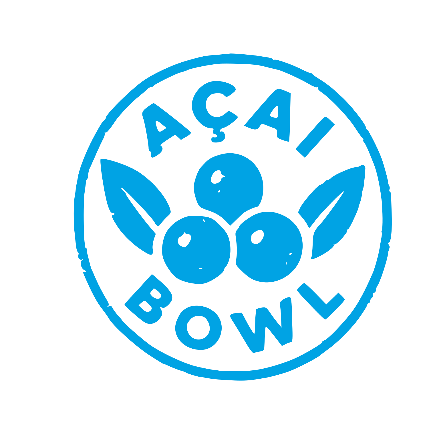 Açaí Bowl Circle Badge Logo #00a3e4