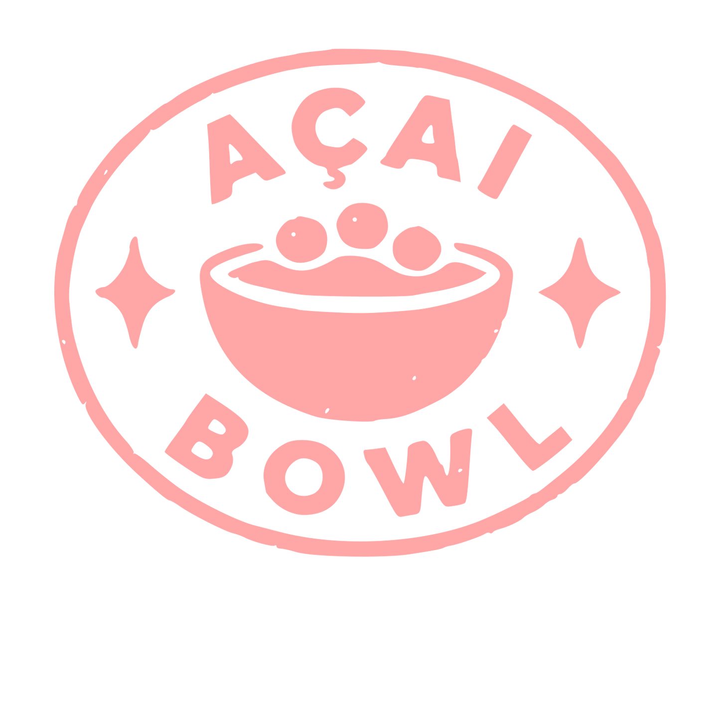 Acai Bowl Badge Logo #ffa6a6