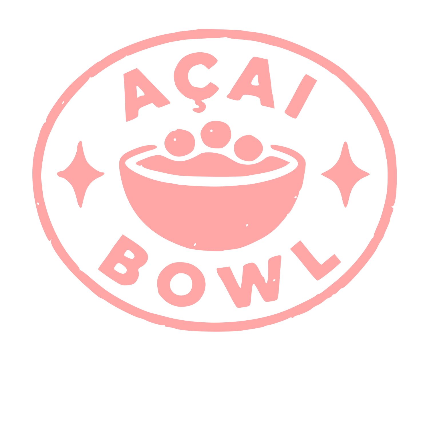 Acai Bowl Badge Logo #ffa6a6