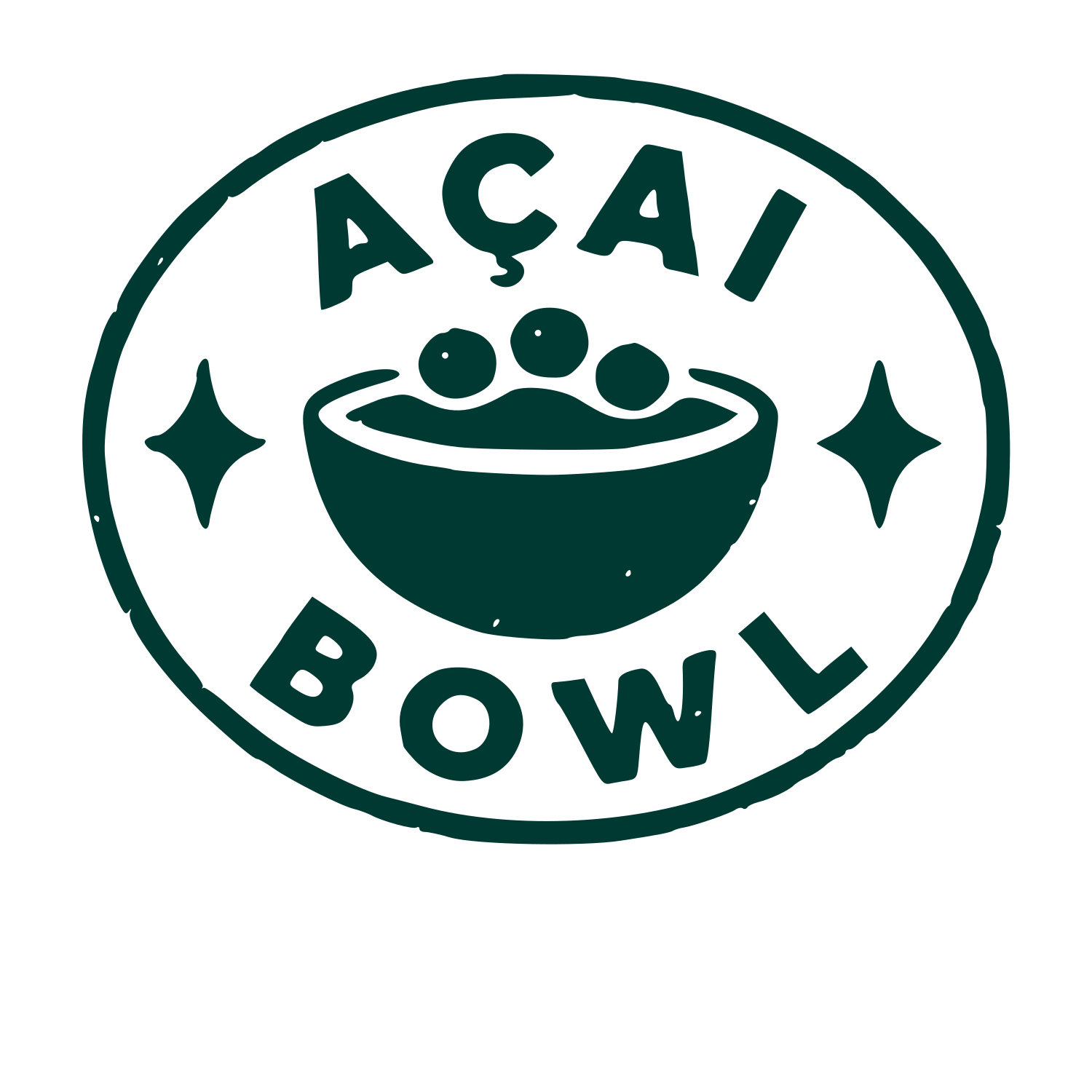 Acai Bowl Badge Logo #003932