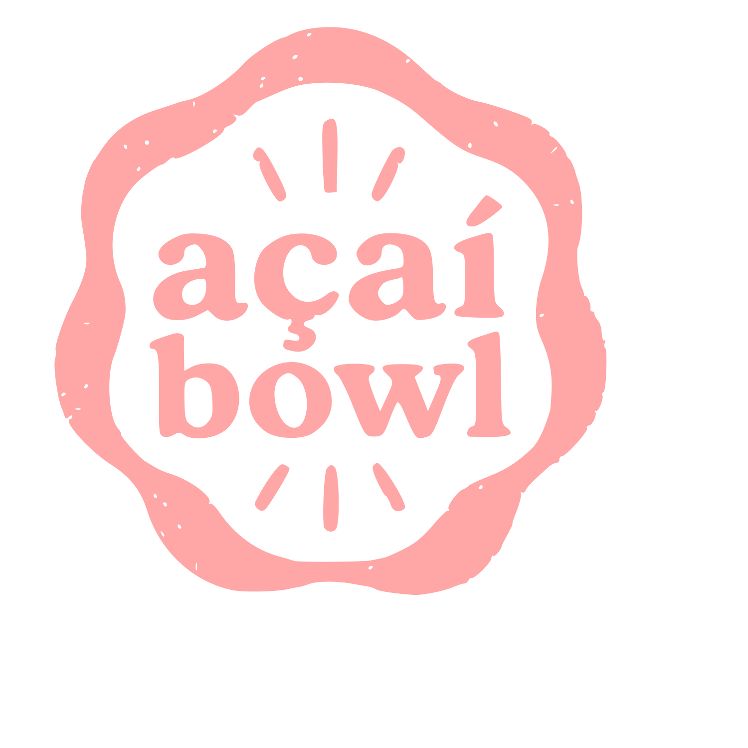 Açaí Bowl Stamp Badge Logo #ffa6a6