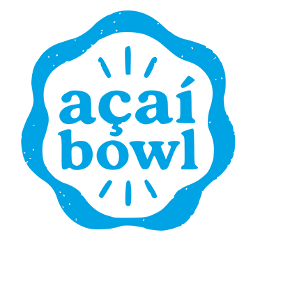 Açaí Bowl Stamp Badge Logo #00a3e4