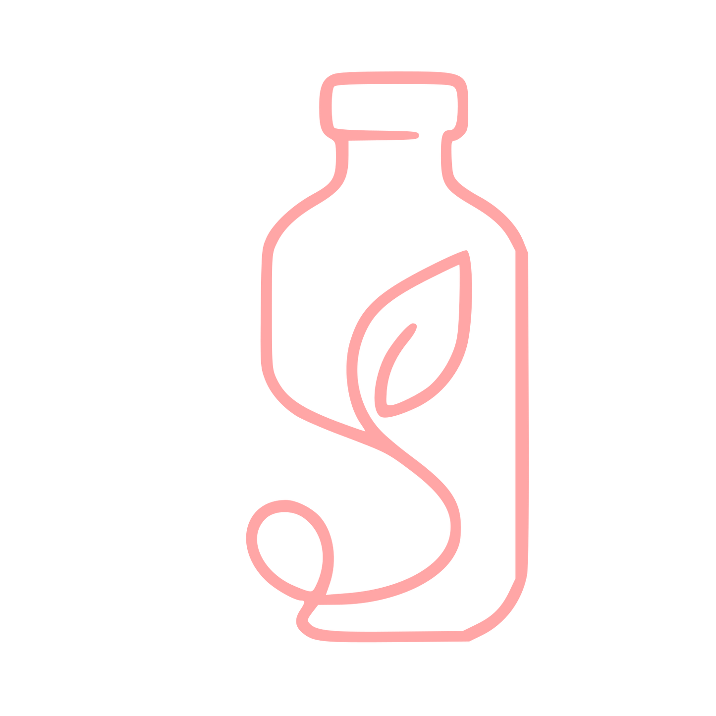 Kombucha Bottle Leaf Logo #ffa6a6