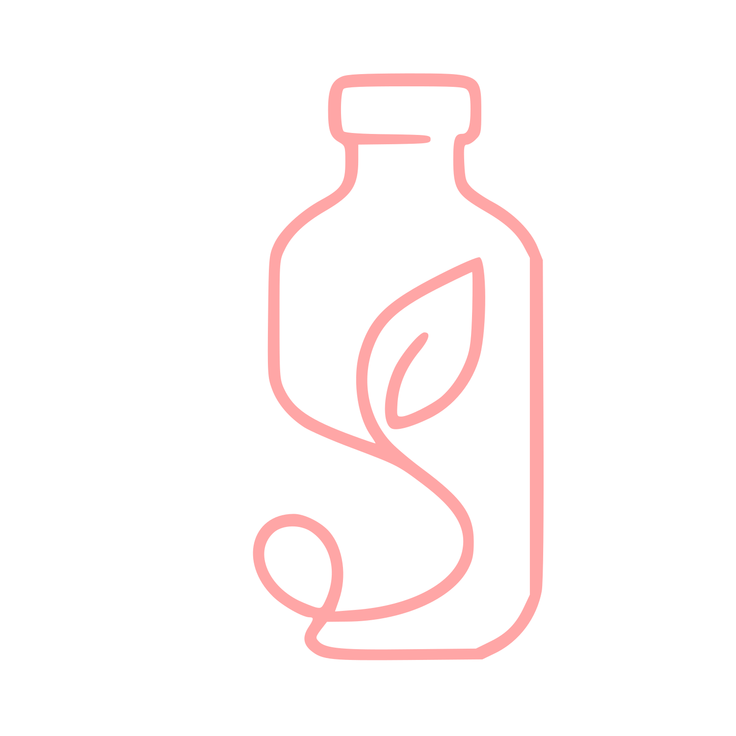 Kombucha Bottle Leaf Logo #ffa6a6