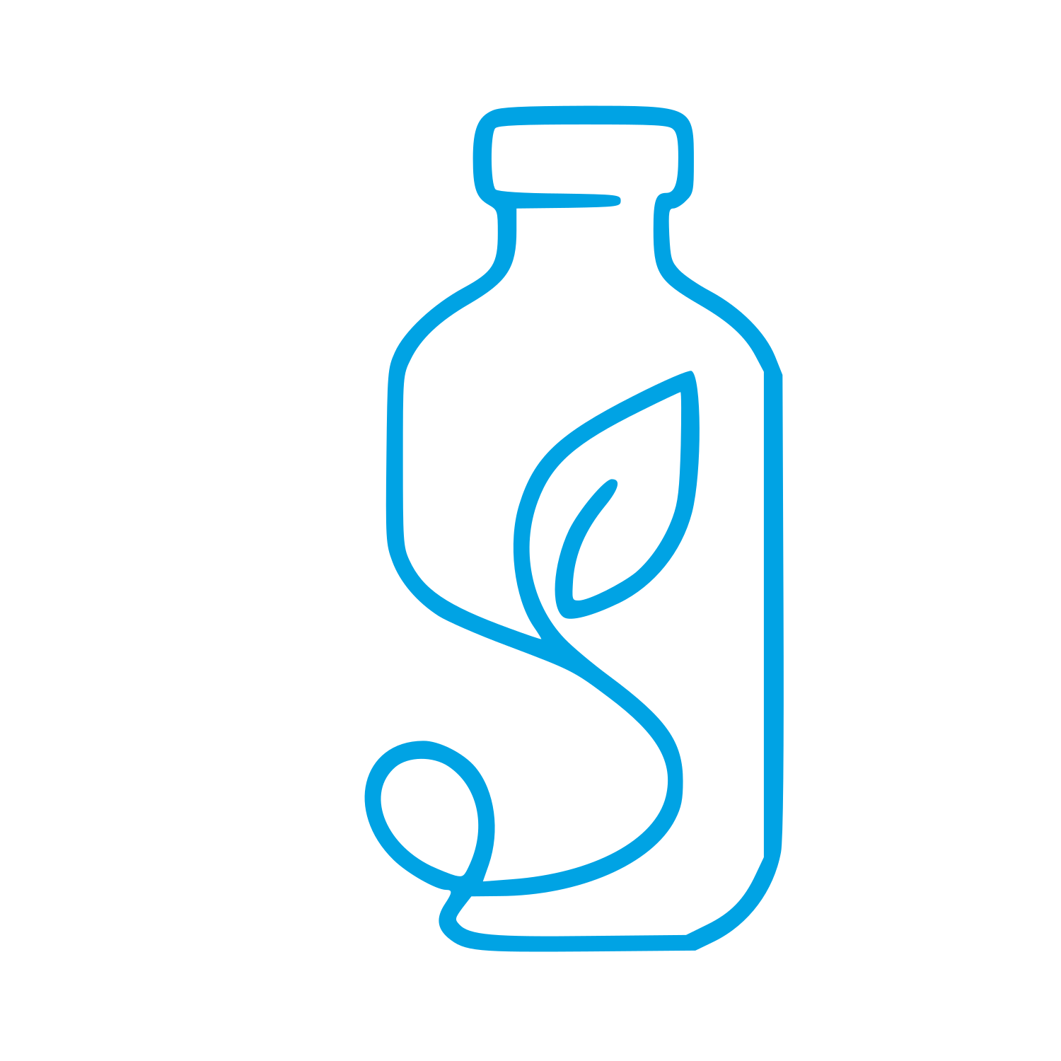 Kombucha Bottle Leaf Logo #00a3e4