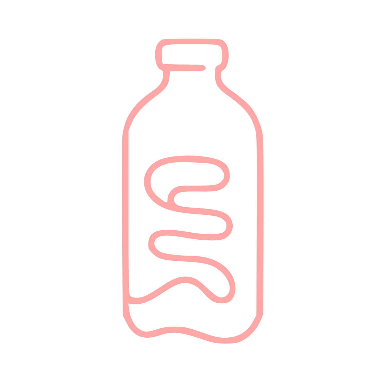 Monoline Kombucha Bottle Logo #ffa6a6