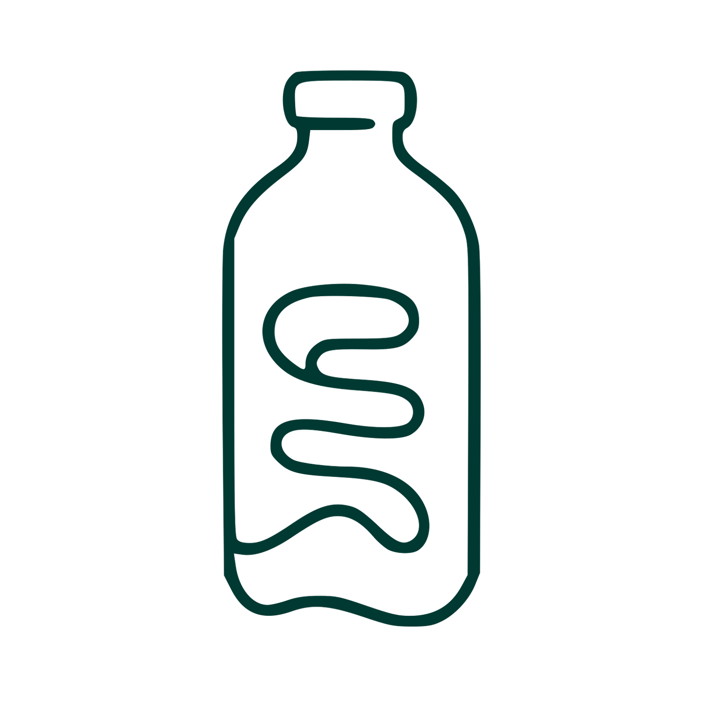Monoline Kombucha Bottle Logo #003932