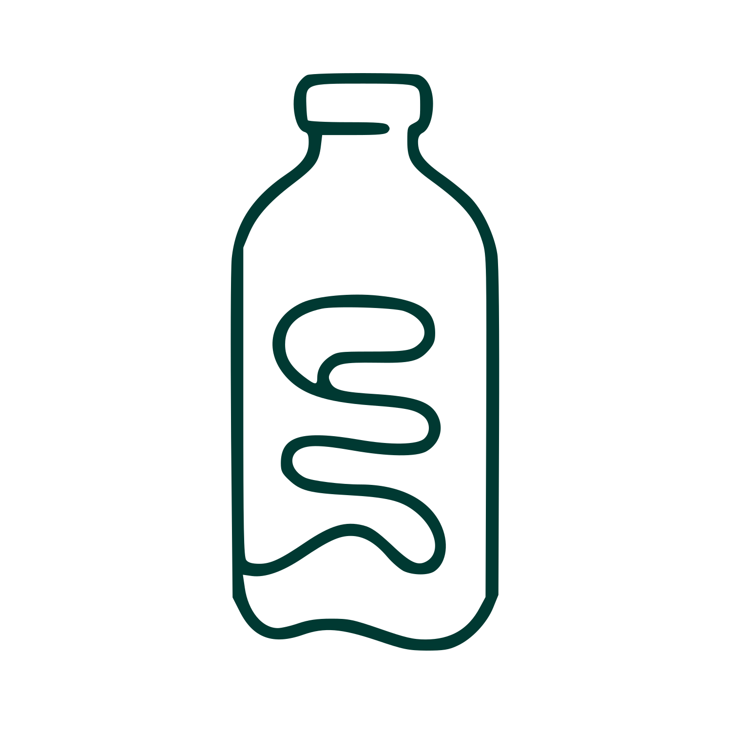 Monoline Kombucha Bottle Logo #003932
