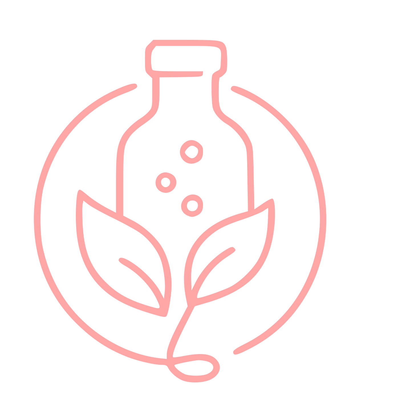 Kombucha Bottle Plant Logo #ffa6a6