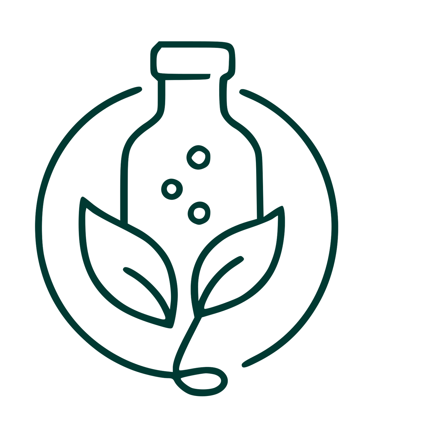 Kombucha Bottle Plant Logo #003932